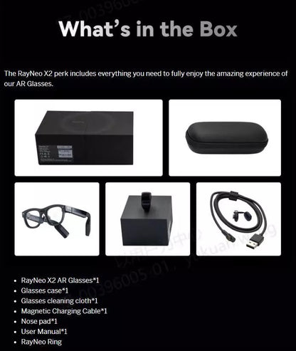 TCL RayNeo X2 Smart AR Glasses Full-Color Micro LED Display with Bluetooth Ring