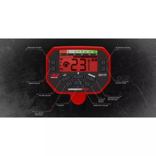 Detector de metales Minelab VANQUISH 540, bobina doble D de 12 x 9", frecuencia Multi-IQ 3820-0003