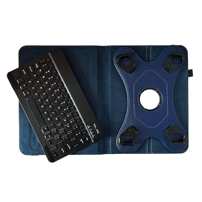 Navitech Funda de teclado Bluetooth rotacional azul compatible con Lenovo Yoga Tab 3 Pro 10