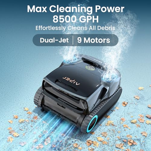 Aiper Scuba X1 Pro Max - Robot aspirador de piscina y robótico para piscina con succión de 8,500 GPH, mapeo de piscina, filtración ultrafina de 3 μm, estacionamiento inteligente de superficie, para todas las piscinas enterradas, gris