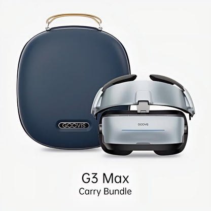 GOOVIS G3 MAX Carry Bundle G3-CC02, 2.5K Micro-OLED Personal Cinema Headset, 1000" IMAX, 120Hz, Blu-ray 3D, Diopter Adjustment +2.0D to -7.0D, IPD 58-74mm, with Custom Protective Travel Case