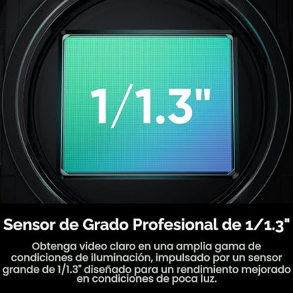 Insta360 Link 2C Pro - CINSABPB-S-B Cámara web 4K para PC/Mac, sensor de 1/1.3", baja luz, marco automático, HDR, micrófonos direccionales con cancelación de ruido, compatible con Stream Deck, Zoom, equipos