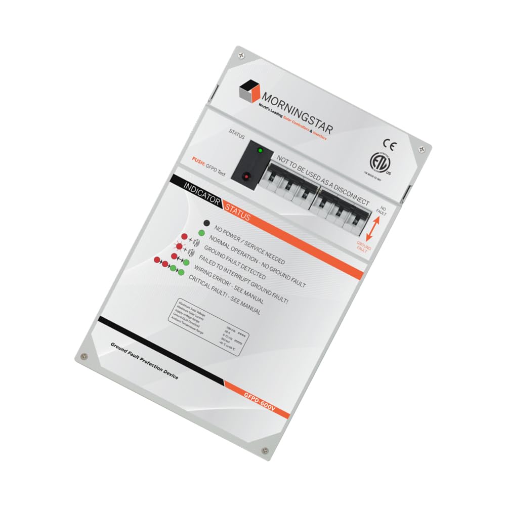 Morningstar - Dispositivo de protección contra fallas de tierra (GFPD-600V) para controladores de carga Tristar MPPT de 600 V, no requiere fusibles, instalación simple y flexible, diseñado en los