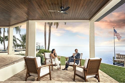 Big Ass Fans Haiku Coastal - Ventilador de techo inteligente para exteriores de 52 pulgadas COSTERO/MARINO con control remoto para patio interior y cubierto, clasificación costera, resistente a la corrosión, negro mate - 	MK-HKC1-042506A258F258I05S2