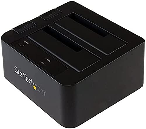 StarTech.com Estación de acoplamiento de disco duro USB 3.1 a SATA de doble bahía, USB 3.1 (10 Gbps), externa 2.5/3.5" SATA I/II/III, estación de acoplamiento SSD/HDD, bahía de disco duro