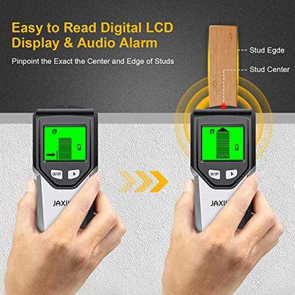 Escáner de pared con buscador de pernos – Detector de pernos 5 en 1 con chip de microprocesador inteligente y pantalla LCD HD, buscadores de vigas con sensor de pernos para centro y borde de madera, 410-A-GRAY-1