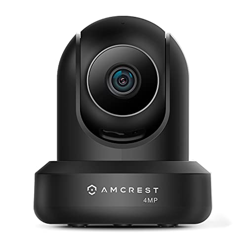 Amcrest WiFi interior ProHD de 4 MP, cámara IP de seguridad con panorámica/inclinación, audio bidireccional, visión nocturna, visión remota, 4 megapíxeles @30 FPS, amplio FOV de 90 °, IP4M-1041B