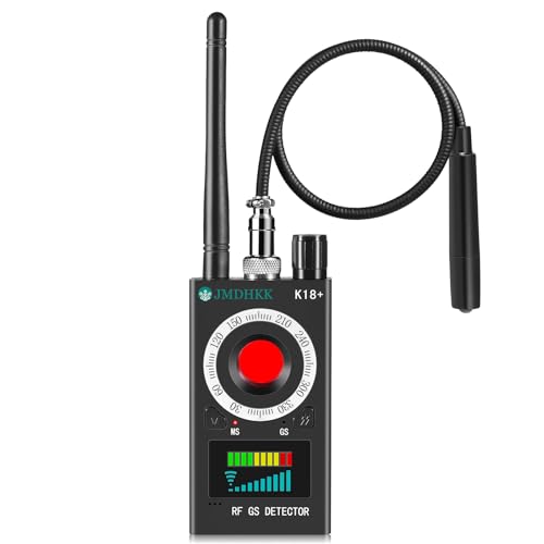 JMDHKK Detector de Cámara Oculta K18+, Buscador de Cámara Espía, Detector de Micrófonos Ocultos, Detector de Campo Magnético, Detector de Dispositivos de Escucha – Herramienta de Protección de