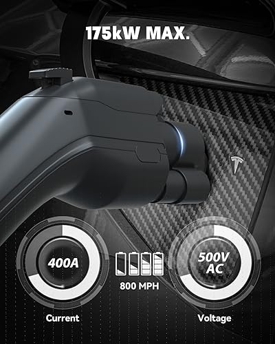 Adaptador CCS1 para estaciones de carga CCS a vehículos Tesla, adaptador de carga rápida de CC portátil de hasta 175 KW, compatible con el modelo 3, Y, S, X