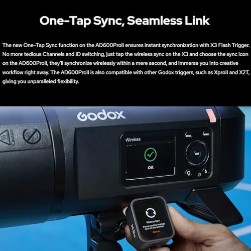 GODOX AD600ProII AD600 Pro II 600Ws 2.4G TTL Flash Speedlight, GN87 1/8000 HSS, luz de modelado bicolor de 40W, flash estroboscópico Monolight para Canon, Sony, Nikon, Fuji, Olympus, Panasonic (AD600