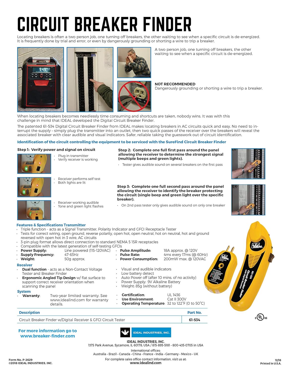 Ideal Industries 61-534 Circuit Breaker Finder