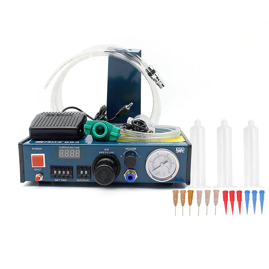 FEITA 983 dispensador automático de pegamento pantalla Digital pasta de soldadura automática controlador de adhesivo líquido máquina cuentagotas 110V
