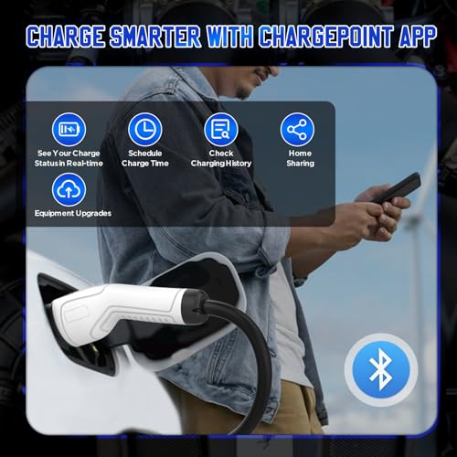 AUTOOL C701 Cargador EV de nivel 2 NEMA 14-50 EVSE, cargador EV de 32 amperios nivel 2, estación de carga de vehículos eléctricos habilitada para WiFi y Bluetooth, cable de 26 pies