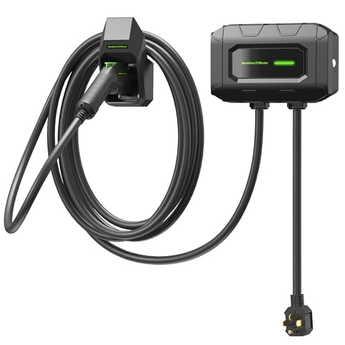 Cargador de vehículo eléctrico de nivel 2, 18 pies, 32 amperios, 240 V CA, estación de carga para vehículos eléctricos, cable portátil para interiores y exteriores, EVSE SAE J1772 EV