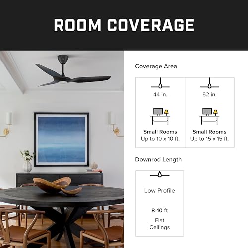 Haiku Home L Series 52" Smart Ceiling Fan, Wi-Fi, Indoor, LED Light, Caramel/White, Works with Alexa