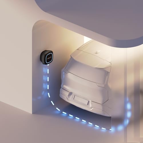 Wallbox Pulsar Plus - Cargador inteligente para vehículos eléctricos de nivel 2, ultracompacto, WiFi, Bluetooth, Alexa/Google Home, Energy Star y certificado UL, cable de 25 pies, EVSE para interiores PUP1-U-1-ALL Ensablamado en USA