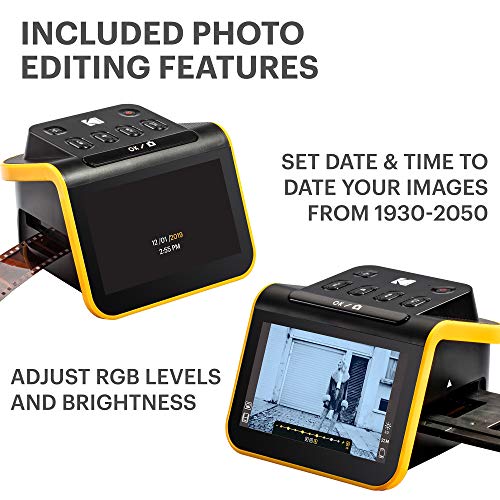 KODAK Slide N SCAN - Digitalizador de escáner de película y diapositivas con pantalla LCD de 5 pulgadas, convierte rápidamente negativos y diapositivas a fotos digitales JPEG de 22 MP, compatible con