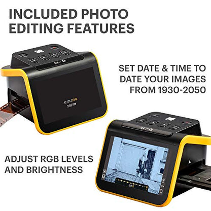 KODAK Slide N SCAN - Digitalizador de escáner de película y diapositivas con pantalla LCD de 5 pulgadas, convierte rápidamente negativos y diapositivas a fotos digitales JPEG de 22 MP, compatible con