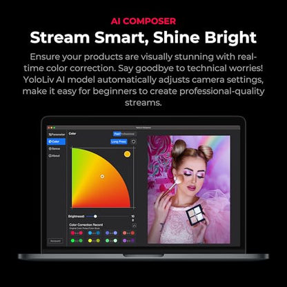 YOLOLIV YoloCam S7, cámara web de transmisión 4K60 con lente intercambiable, autoenfoque ToF, control de software, zoom 4X, HDR, salida HDMI simultánea y salida USB (solo cuerpo de cámara)