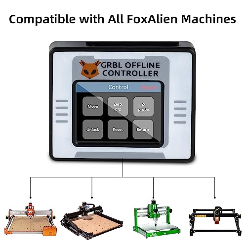 FoxAlien Controlador sin conexión CNC para Masuter Pro y Masuter 3, módulo de control sin conexión con pantalla táctil LCD GRBL Control para máquina de grabado FoxAlien CNC Router