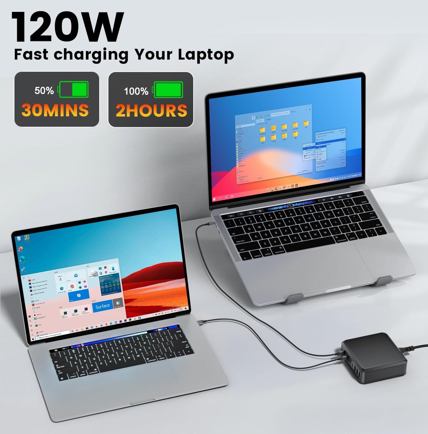 Bloque de cargador USB C de 780 W estación de carga rápida de 10 puertos USB C GaN PD 120 W adaptador de cargador para laptop MacBook Pro/Air, DELL, iPad, iPhone, Samsung Galaxy