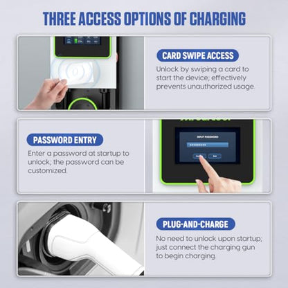 MR CARTOOL EV Charger Type 2 Charging Unit 7kW/32A Electric Car Charger IP65 EV Charging Station with Scheduled Charging, LCD Touchscreen, RFID Card, 8M Cable, Home Wall Mount Rapid Charging Point