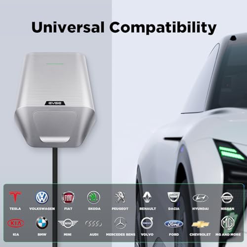 Teskee Wallbox 7,4kW Tipo 2 Compatible con todos los vehículos eléctricos Uso en interiores y exteriores Corriente ajustable 16A/24A/32A Cable monofásico de 1M