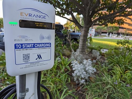 EV RANGE Estación de carga comercial para vehículos eléctricos, compatible con OCPP, cargador generador de ingresos con aplicación Driver Pay, con tecnología EV Range Software AC1-1-32-1120