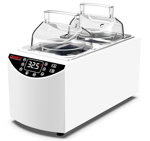 FOUR E'S SCIENTIFIC - Baño de agua de laboratorio 5L, termostático digital, RT+5 °C a 99 °C, control de temperatura preciso, 2 cámaras de acero inoxidable, visualización LED