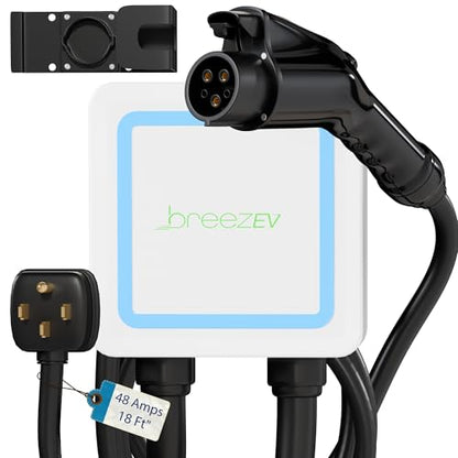 KastLite Cargador BreezEV de 48 amperios EV nivel 2, enchufe NEMA 14-50, conector J1772, cable de 18 pies | 240 V IP65 universal para montaje en pared para vehículo/estación de carga doméstica