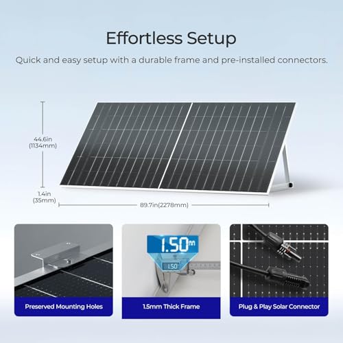 Renogy Bifacial - 2 paneles solares monocristalinos tipo N de 590 W, 12 V, 16 BB, módulo solar de alta eficiencia del 25 % para casa rodante, cobertizo, remolque, cámper, RSP590DCT-144