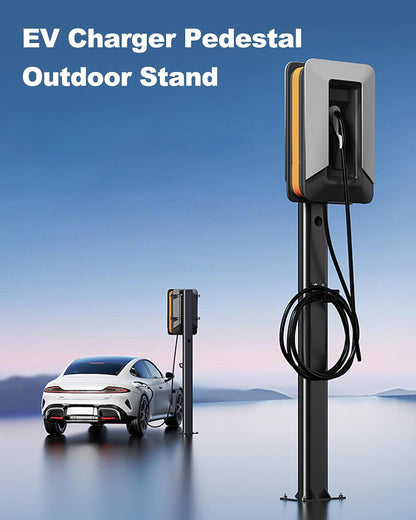 Soporte de pedestal universal para cargador de vehículos eléctricos, montaje en suelo de 59 pulgadas con gancho para cable BS-CDZ
