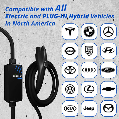 Grizzl-E Mini Connect - Cargador portátil para vehículos eléctricos (EV) de nivel 1-2 de hasta 40 amperios, certificado UL, estación de carga rápida para automóvil eléctrico para interiores y