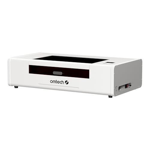OMTech Polar Lite de 55 W, grabador láser de CO2 de escritorio y cortador, máquina de grabado láser compacta de 20 x 12 pulgadas con ventiladores de escape integrados y tanque de agua de 0.5 galones, máquina de corte láser