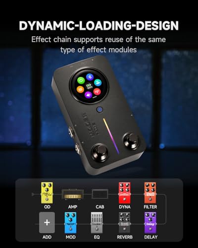 MOOER Prime M2 - Amplificador de auriculares con procesador de múltiples efectos, pedales de guitarra bajo estéreo con 194 modelos de efectos que cargan MNRS y archivos de muestra IR de terceros