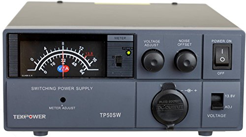 TekPower TP50SW 50 Amp 13.8V Fuente de alimentación de CC analógica con enchufe de cigarrillo