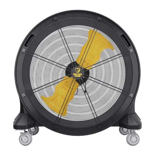 Big Ass Fans Bandit Ventilador de barril portátil de 42 pulgadas, ventilador de piso industrial de 11,044 CFM, velocidad variable, motor EC, clasificación IP55, jaula de acero compatible con OSHA, 110 #F-BD1-4201
