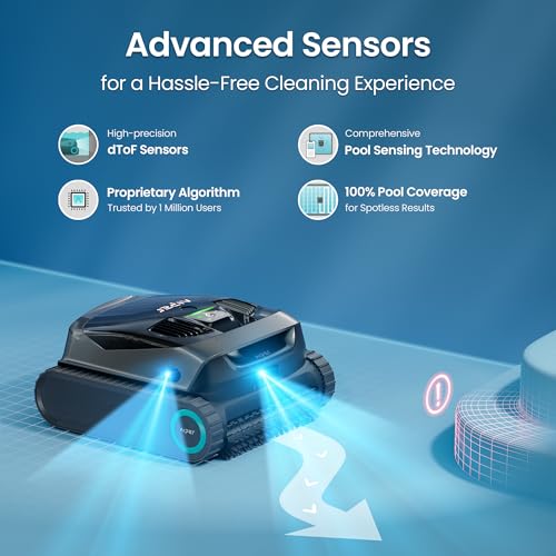 AIPER Scuba X1 - Robot de piscina inalámbrico con potente succión, doble filtración y base de carga inalámbrica, limpieza de suelo/pared/línea de flotación, tiempo de funcionamiento de 185min Aiper Actualización T1 OTA