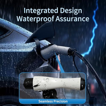 Cable de Extensión EV J1772 48A 20ft, Cable de Extensión de Cargador EV Nivel 2, Cable de Extensión EV de 240V para Carga Rápida y Uso Intensivo