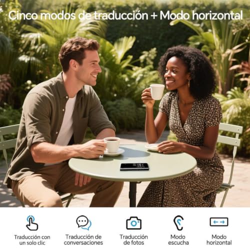 Timekettle T1 - Dispositivo traductor con traducción offline y de fotos, color negro | 40 Languages, 31+ Offline Language Pairs, No Wi-Fi Needed, 2-Year Global Data and 4-Inch HD Screen for Travel NEW T1