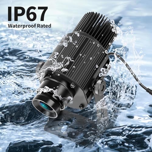 Proyector LED Gobo de 65W con Logo Personalizado Gratuito, Lente Giratoria Impermeable Ip67, para Logo, Publicidad, Interior, Boda, Tienda, Exterior, Empresa, Hotel, Bar (65W) LZHZH 65W