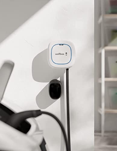 Wallbox Pulsar MAX - Cargador de Coche eléctrico (22 kW, Tipo 2, Wi-Fi, Bluetooth, OCPP, Interior/Exterior, 5 m, instalación Sencilla), Color Blanco PLP2-0-2-4-9-001
