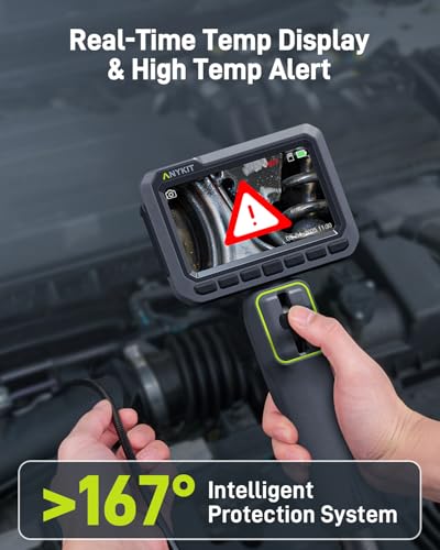 Anykit Boroscopio articulado bidireccional, cámara de serpiente de alta definición 1080P con luz, endoscopio industrial IPS de 4.3 pulgadas, cámara de alcance impermeable de 0.217 in para automoción