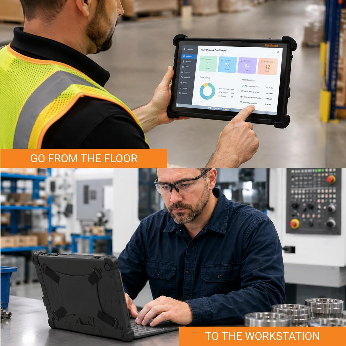Flex 10D Rugged Tablet - 10.1" IPS Display, Intel N150 Quad Core, 8GB RAM, 128GB SSD, Windows 11 Pro, Wi-Fi 6, MIL-STD-810H, Vehicle Mountable 2-in-1 PC for Field Work