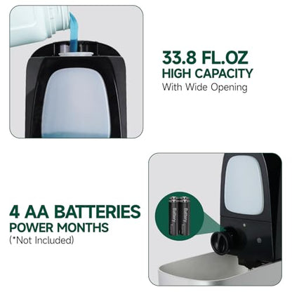 anydry Dispensador de jabón automático comercial de 34 onzas, gran capacidad, montado en la pared | Touchless Liquid Dispenser, Five-Level Adjustment, Ideal for High-Traffic Bathroom, Restroom, Durable Wall-Mount Installation