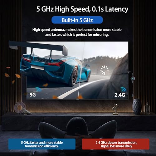 Adaptador de pantalla HDMI inalámbrico 5G, dongle Miracast 4K, espejo de pantalla para teléfono inteligente, Android, tableta, laptop, ventana a HDTV/monitor/proyector, DLNA compatible, Miracast