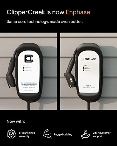 Enphase - Cargador dual EV de nivel 2, certificado de seguridad, 32 amperios, 240 V, cableado, cables de 25 pies, J1772, compatible con vehículos eléctricos de EE. UU., HCS-D40 #883-01931