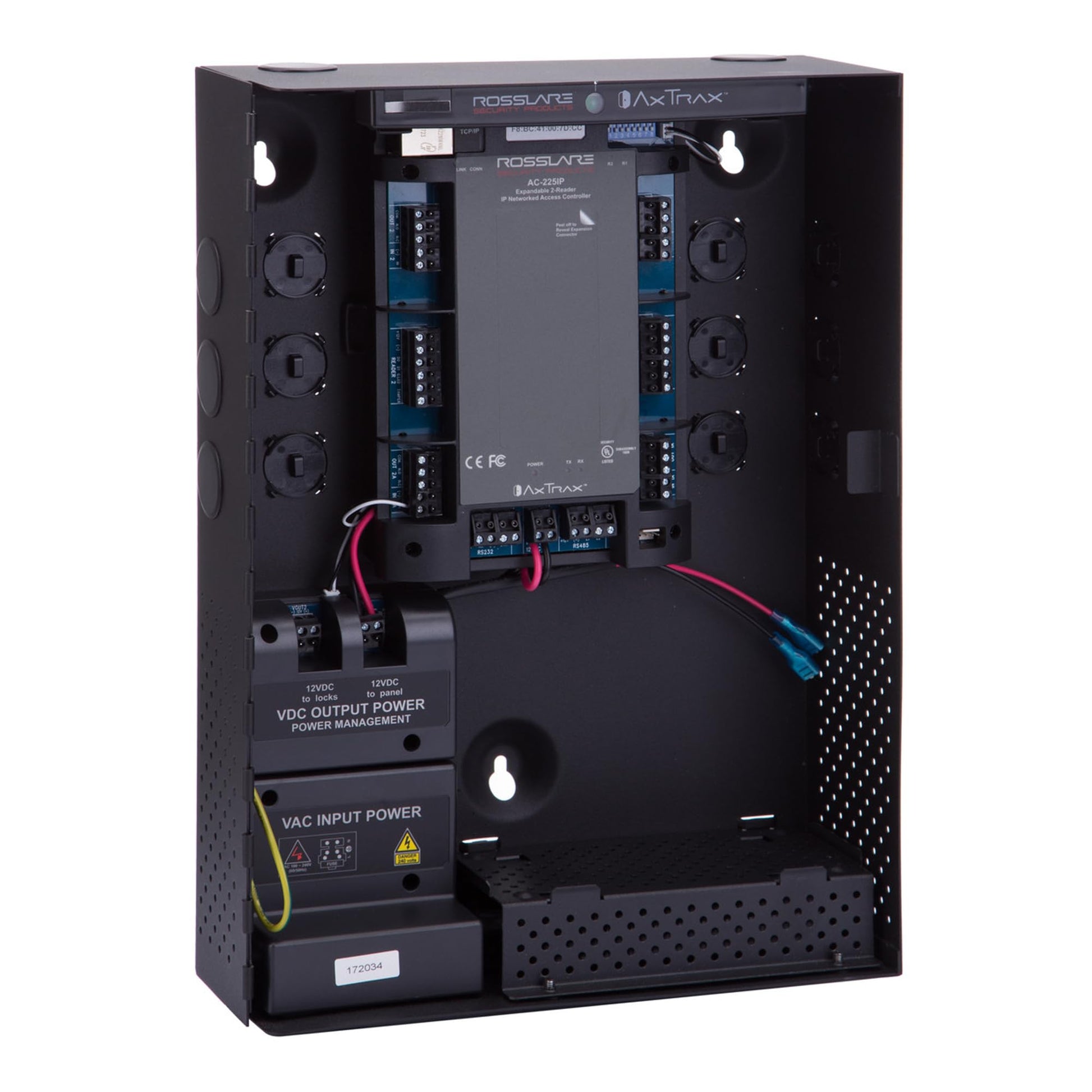 Rosslare AC-215IP-BU 2-Reader Networked Access Controller TCP/IP Panel 30,000 Users 4 Relay Outputs Wiegand Reader Support Access Control for CCTV Surveillance Systems Security Automation