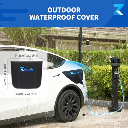 Cargador EV de nivel 2 40Amp 240V 9.6kW - Estación de carga inteligente de pared de 25 pies para el hogar, J1772 NEMA 14-50, con cubierta de puerto de cargador EV impermeable, tarjeta RFID