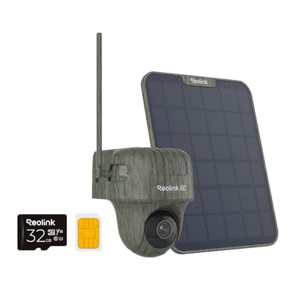 Reolink Go Ranger PT+SP Primera cámara de vigilancia para fauna silvestre 4K 4G LTE con visión panorámica de 360°. 4K 8MP Ultra HD Detección y reconocimiento de animales Alimentación por batería/solar Visión Nocturna sin brillo IP65